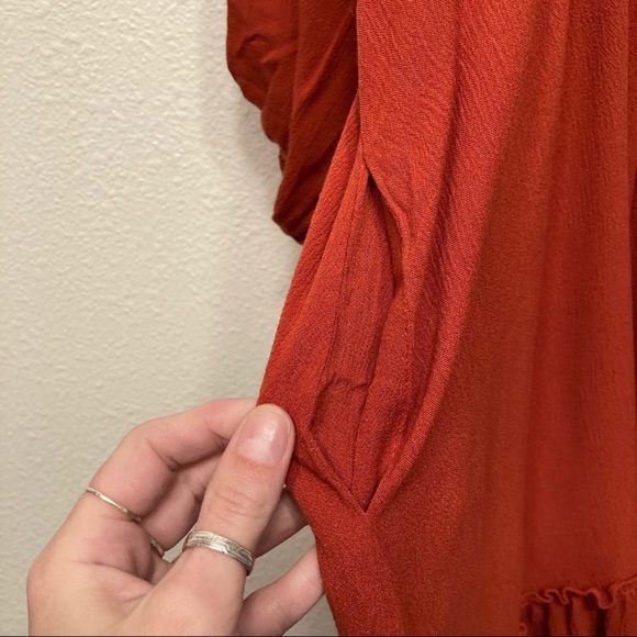 Boho Peasant High low Ruffle midi dress - Picture 8 of 16